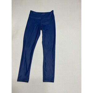 Zyia Active Women Blue Metallic High Rise Leggings Size 6-8 Activewear Tights